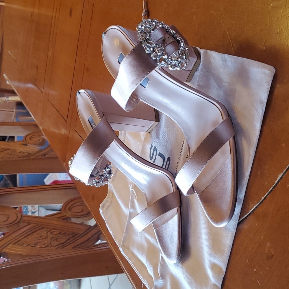 SJP Celia sandals in satin flesh EU40